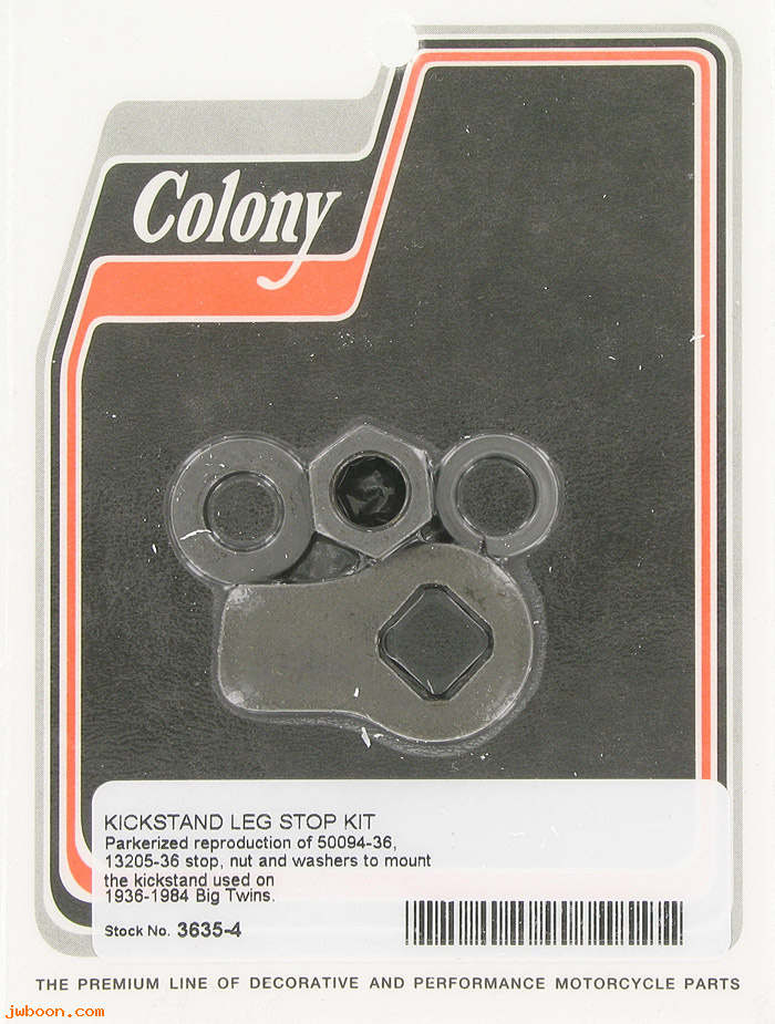 C 3635-4 (50094-36 / 13205-36): Kickstand leg stop kit - Big Twin '36-'84, in stock, Colony