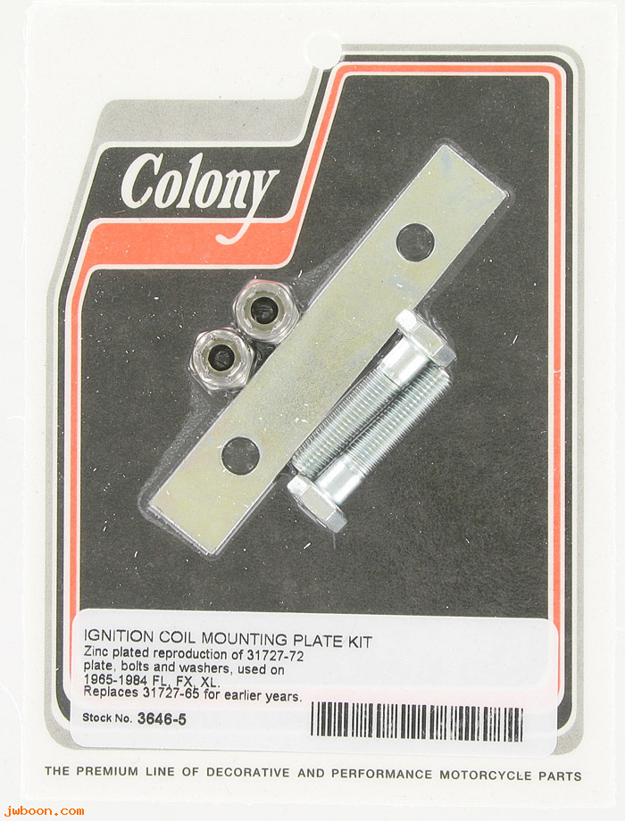 C 3646-5 (31727-72): Ignition coil mounting plate kit '65-'84