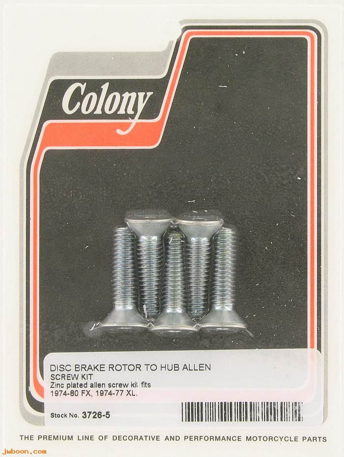 C 3726-5 (41191-74): Disc rotor screws (5), Allen - XL '74-'77, FX '74-'80