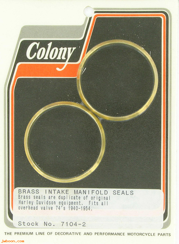 C 7104-2 (27059-40 / 1118-40): Manifold nut seals - OHV, EL, FL '40-'54. K-model,KH '53-'56