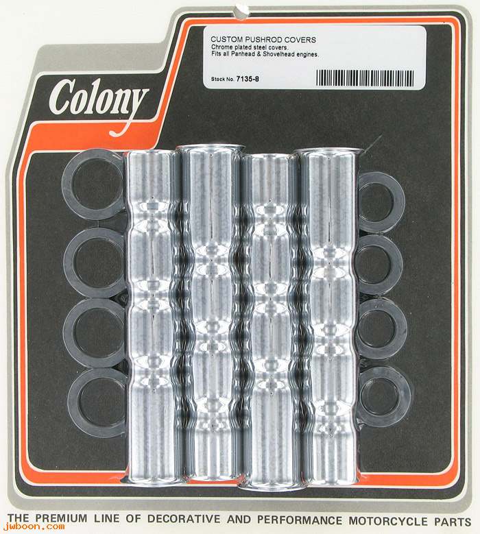 C 7135-8 (): Pushrod covers, custom - EL, FL '48-'84, in stock, Colony