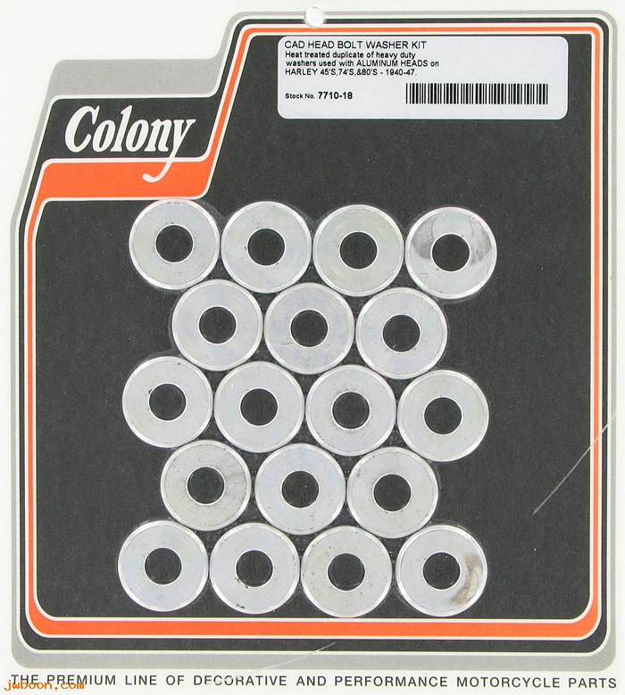 C 7710-18 (16822-39 / 15-39): Head bolt washer kit (18) - Sidevalves '39-'73, with alu.heads
