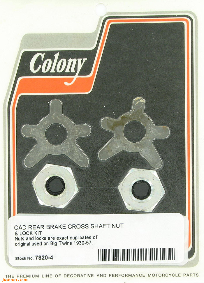 C 7820-4 (42575-30 / 7863): Rear brake crossover shaft nuts & locks-Big Twins L30-57,in stock