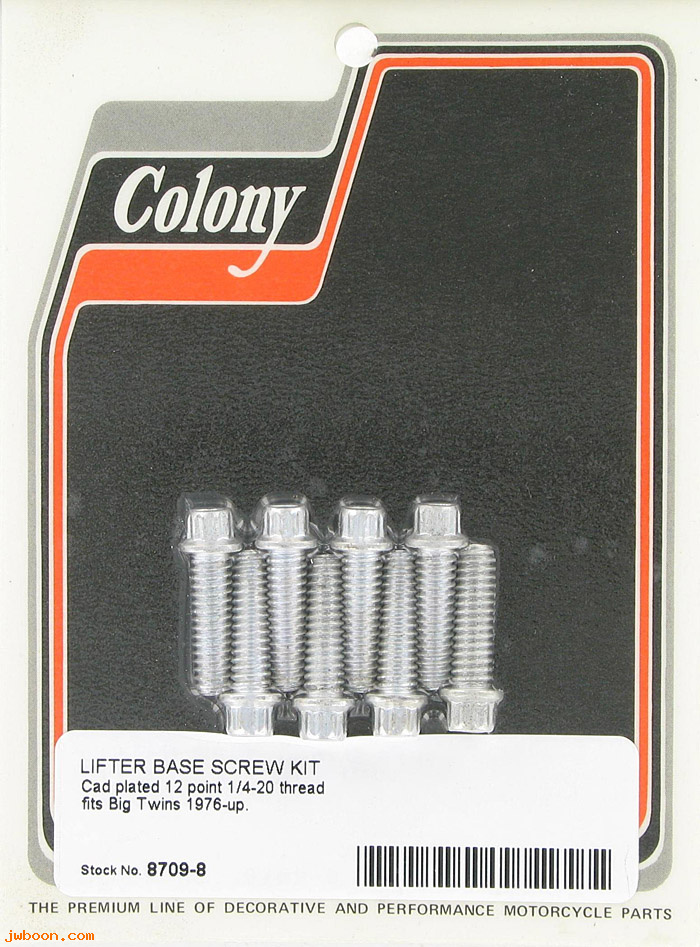 C 8709-8 (    3770): Lifter base screw kit, 1/4"-20  12-point - Colony FL, FX '76-up