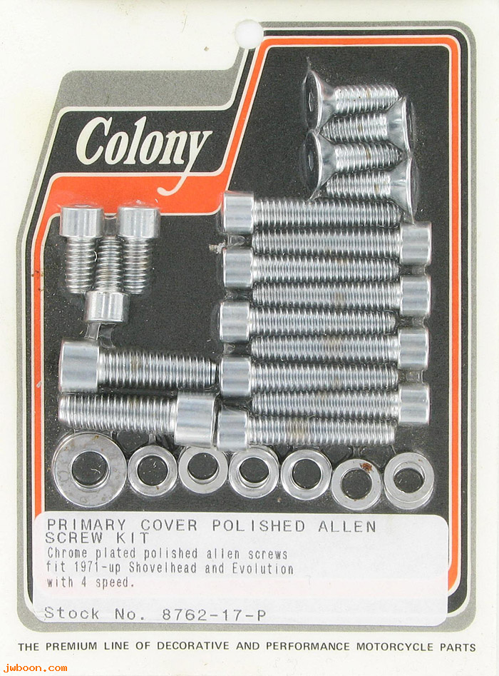 C 8762-17-P (    4813): Primary cover screws, polished Allen - FL '71-   4-speed,in stock