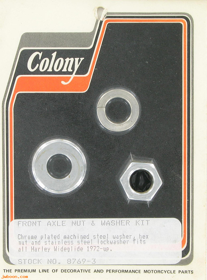 C 8769-3 (    7845): Front axle nut and washer - , in stock, Colony Wide Glide '72-