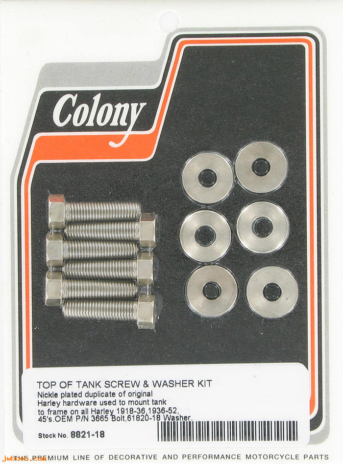 C 8821-18 (    3665 / 61820-18): Tank top screw kit, stock 7/32"-32 - All models 18-36. 750c 37-73