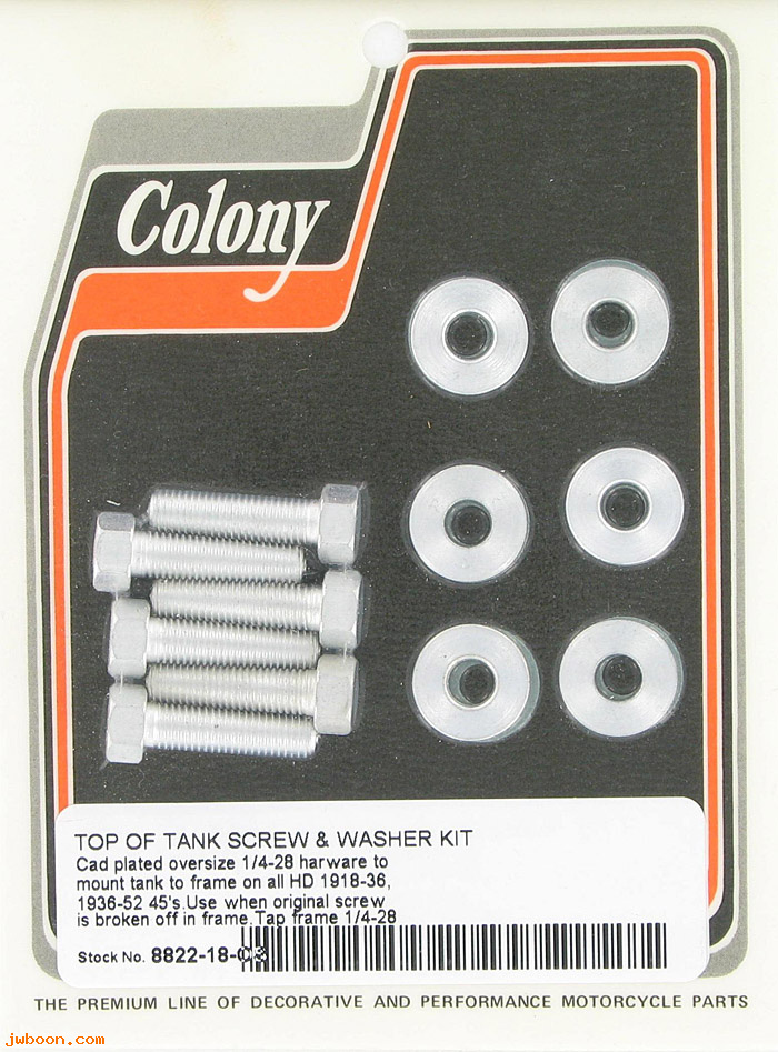 C 8822-18os (    3666 / 61820-18): Tank top screw kit, O.S. 1/4"-28 - All models 18-36. 750c 37-73
