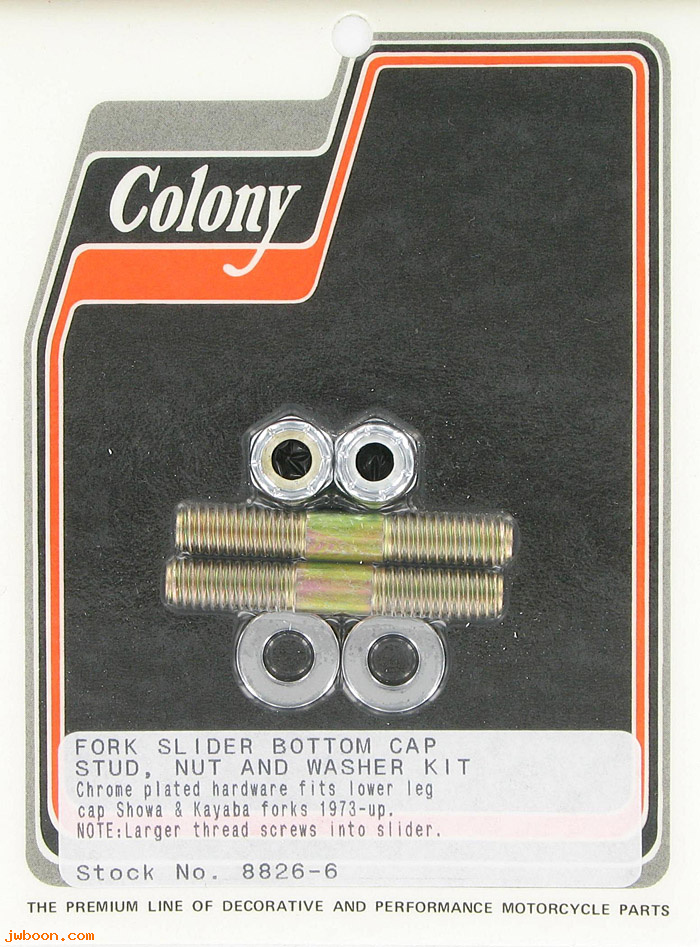 C 8826-6 (45998-73): Fork slider bottom stud and nut kit, in stock - Showa, Kayaba 73-