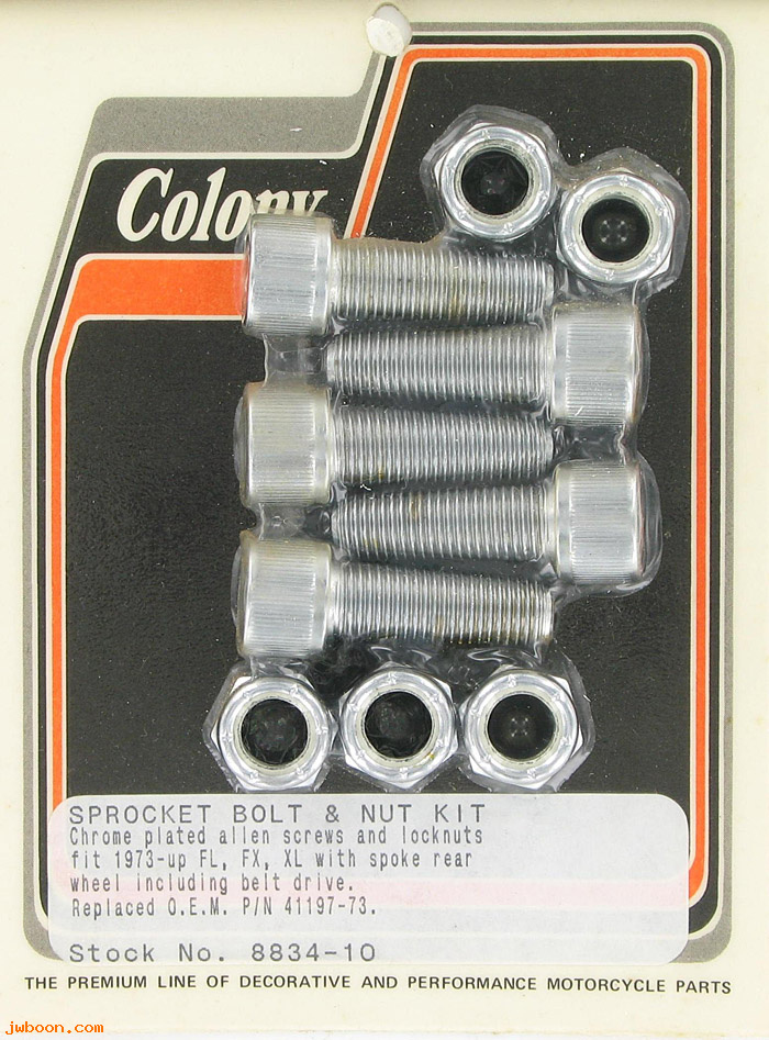 C 8834-10 (41197-73): Rear sprocket bolts, Allen - Big Twins. XL's, in stock, Colony