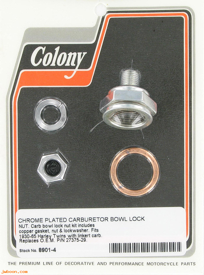C 8901-4 (27375-29 / 1268-29): Carburetor bowl lock nut - Schebler, Linkert '30-'65, in stock
