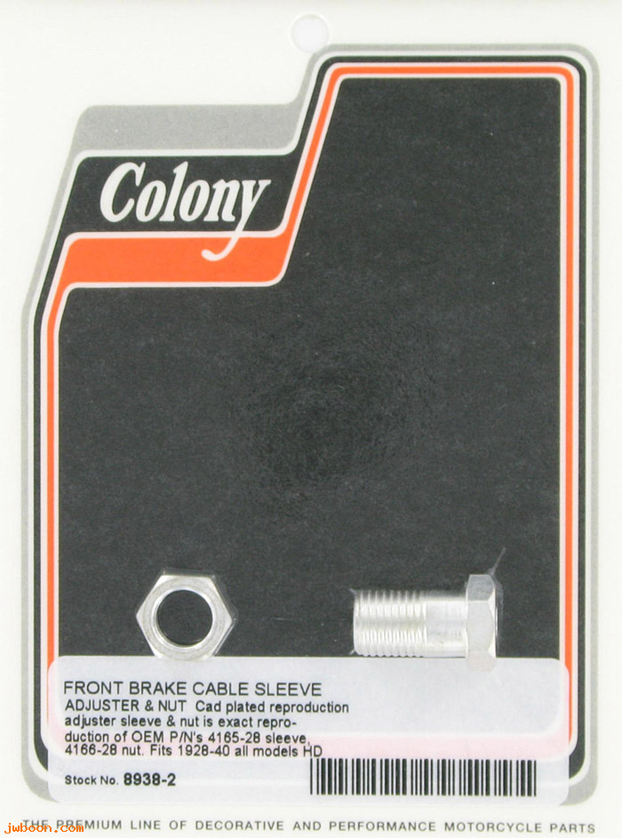 C 8938-2 (38674-28 / 4165-28): Front brake cable adjusting bolt&nut - All models 28-40,in stock