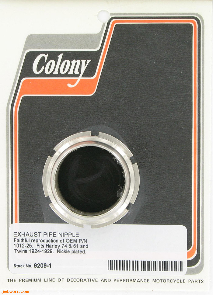 C 9209-1 ( 1012-25): Exhaust pipe nipple - J, JD '25-'29, in stock, Colony