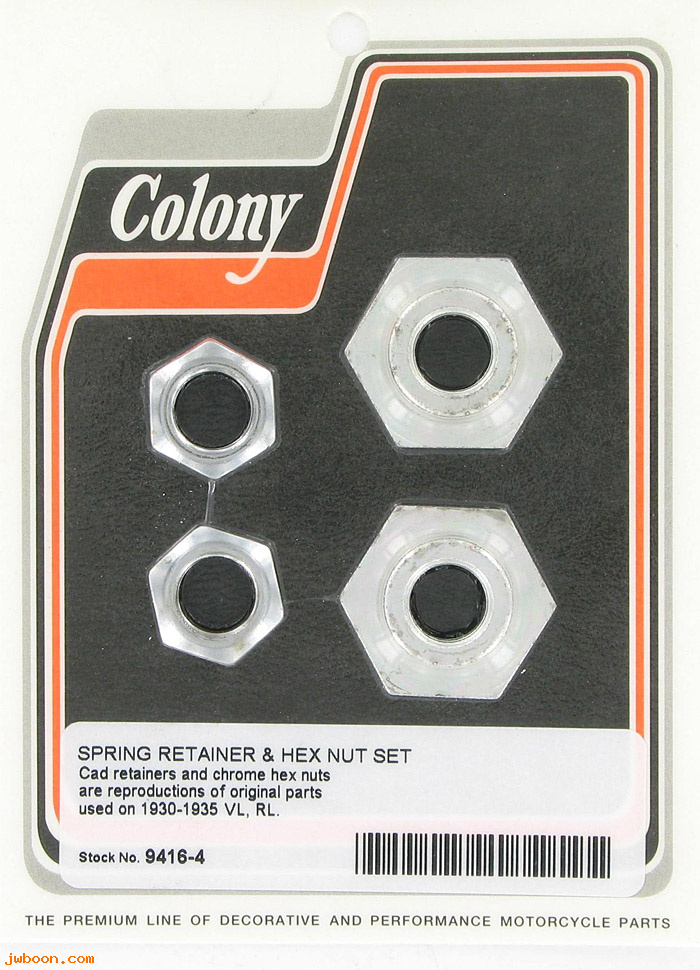 C 9416-4 (45647-30 / 7905): Fork spring retainer nut kit - Singles. DL,RL,VL '30-'35,in stock