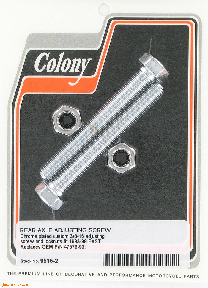 C 9515-2 (47579-93): Rear axle adjusting screws, 3/8"-16,custom - FXST 93-99, in stock