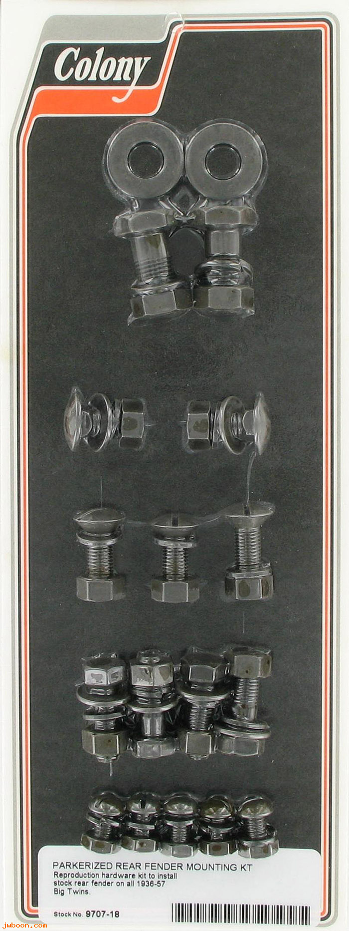 C 9707-18 (    4634 2404 5425): Rear fender mounting kit - CP bolts - Big Twins '36-'57