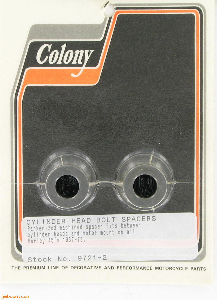 C 9721-2 (16860-40 / 2806-40A): Head bolt bracket spacers (2) - 750cc '40-'73, with alu. heads