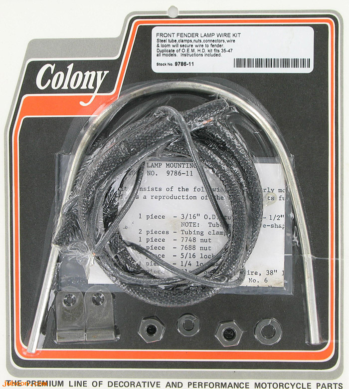 C 9786-11 (68461-34 / 13409-34): Front fender lamp wire kit - All models '34-'45, in stock Colony