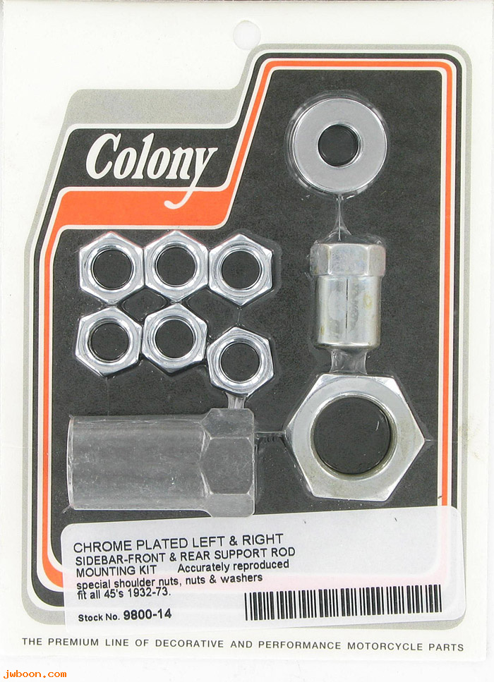 C 9800-14 (50516-32 / 50517-38): Footboard rods mounting kit, front/rear - 750cc '32-'73, in stock