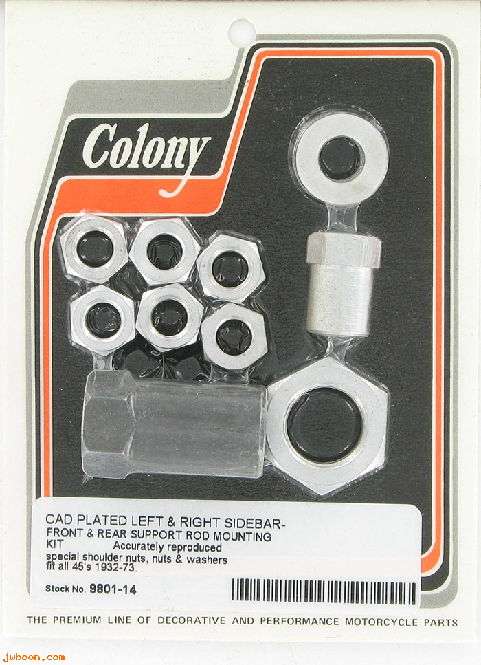 C 9801-14 (50516-32 / 50517-38): Footboard rods mounting kit, front/rear - 750cc '32-'73, in stock