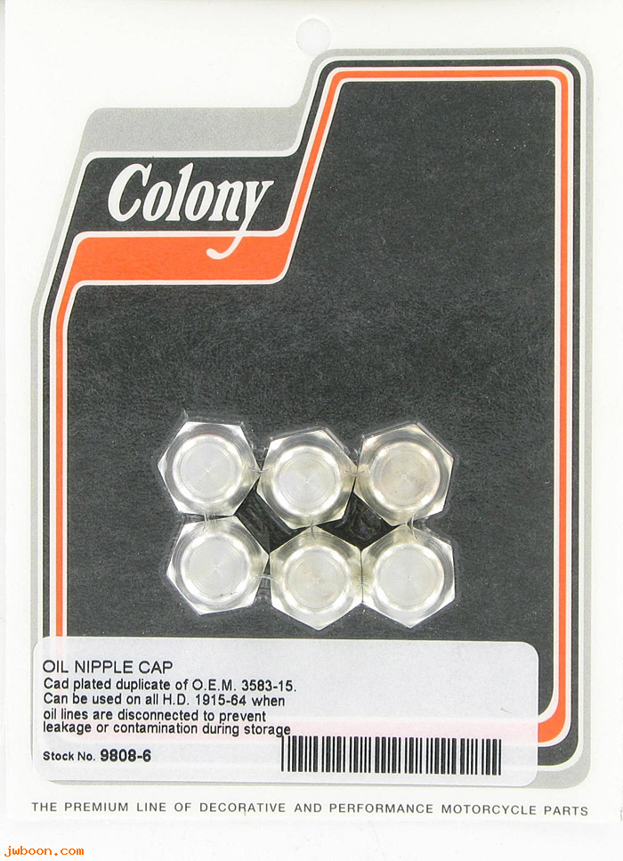 C 9808-6 ( 3583-15): Oil nipple cap 3583-15, use when oil line is disconnected - 15-64
