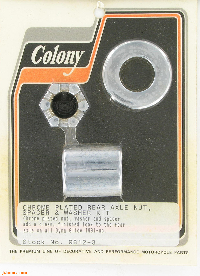 C 9812-3 (): Rear axle nut and spacer kit - FXD, Dyna '91-'99, Colony in stock