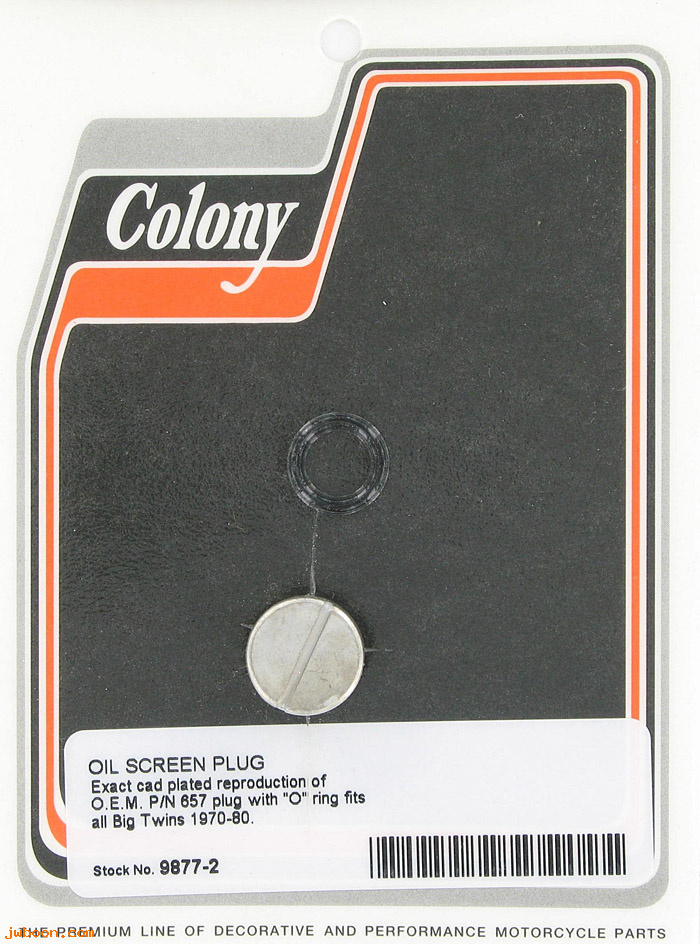 C 9877-2 (     657): Oil screen plug with O-ring - FL, FX '70-'80, in stock Colony