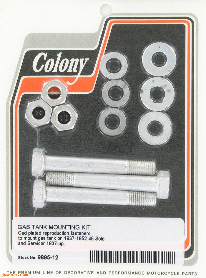 C 9895-12 (    4060 / 3529-37): Gas tank mounting kit - 1038 CP bolts - 750cc '37-'73, in stock