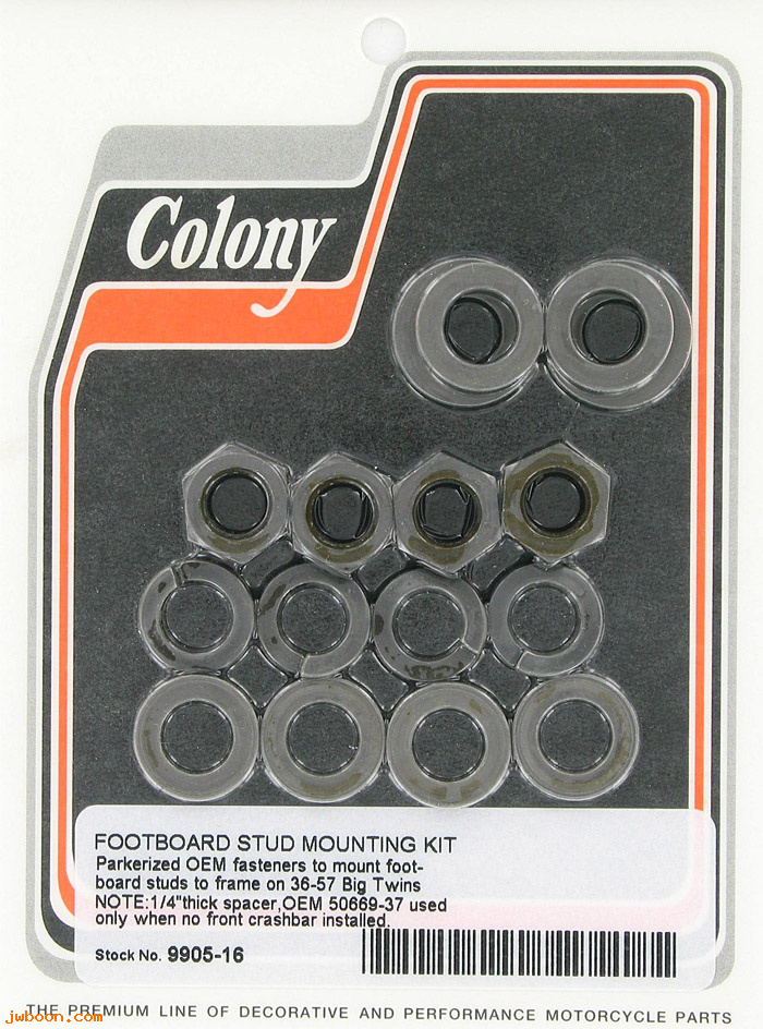 C 9905-16 (): Footboard stud mounting kit - Big Twins '36-'57, in stock Colony