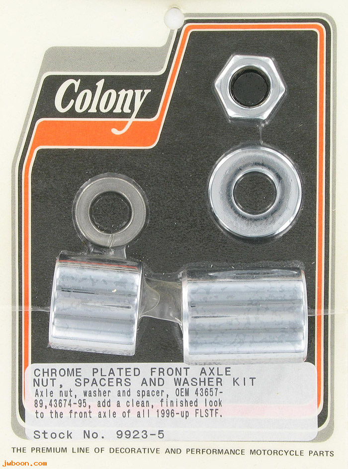 C 9923-5 (): Front axle nut and spacer kit - FLSTF '96-'99, in stock Colony