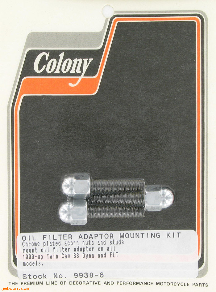 C 9938-6 (): Oil filter adapter mount kit, acorn - Twin Cam, FXD, FLT '99-