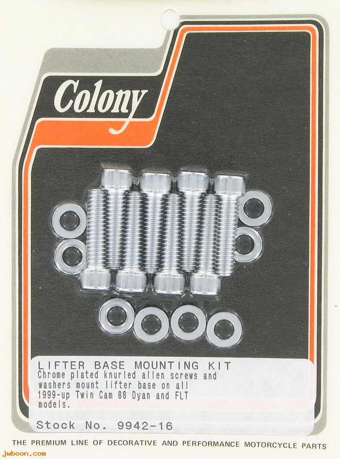 C 9942-16 (): Lifter base mounting kit, knurled Allen - Twin Cam 88, in stock