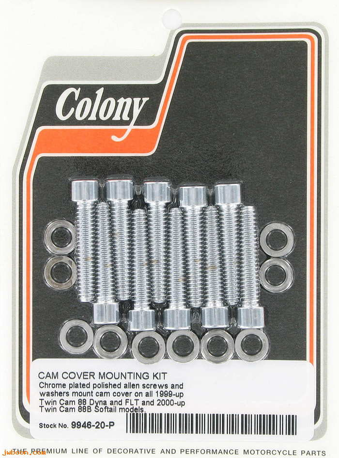 C 9946-20-P (): Cam cover mounting kit, polished Allen - Twin Cam 88, in stock