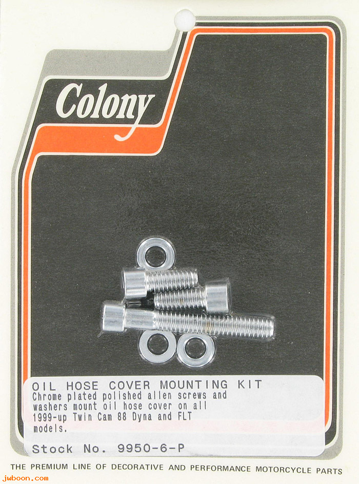 C 9950-6-P (): Oil hose cover mtg kit, polished Allen - Twin Cam 88 in stock