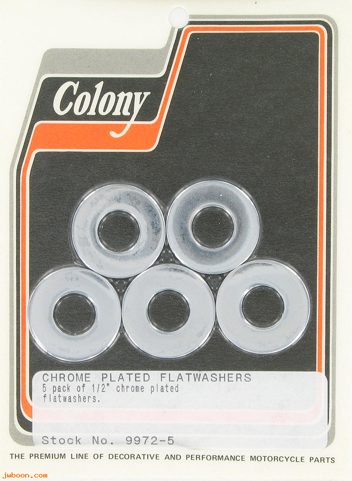 C 9972-5 (): Flatwashers (5)  1/2" size, Colony, in stock ready to be shipped