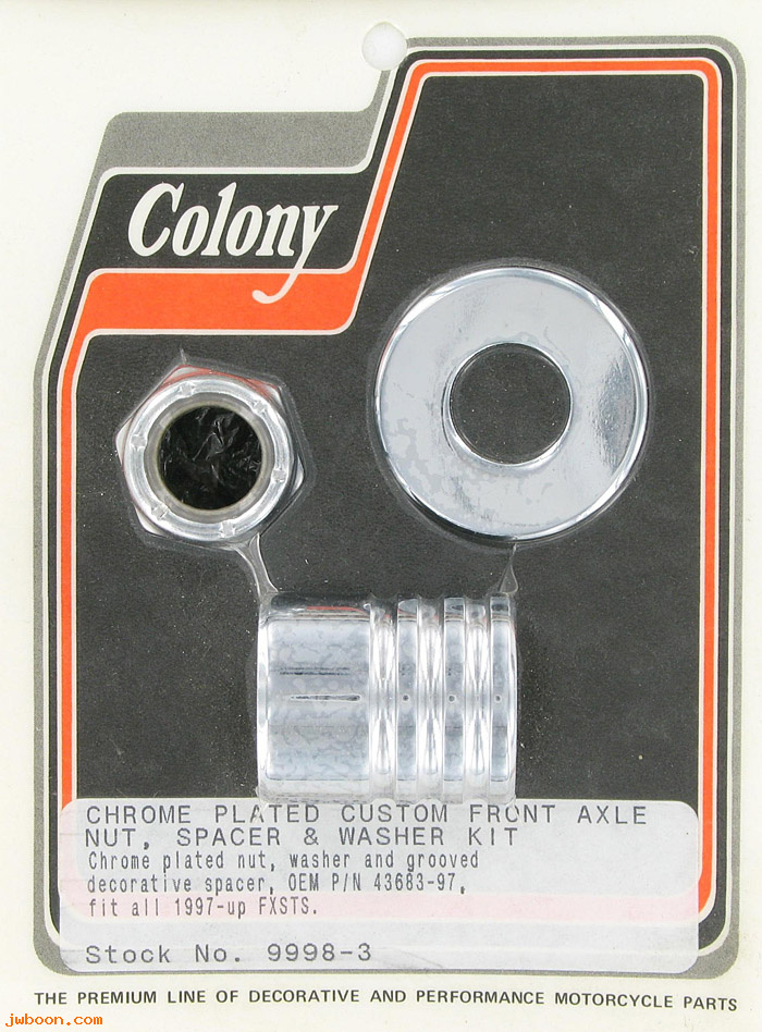 C 9998-3 (43683-97): Front axle spacer kit, custom grooved - FXSTS '97-'99, in stock