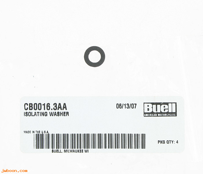   CB0016.3AA (CB0016.3AA): Washer, isolating - NOS - Buell XB