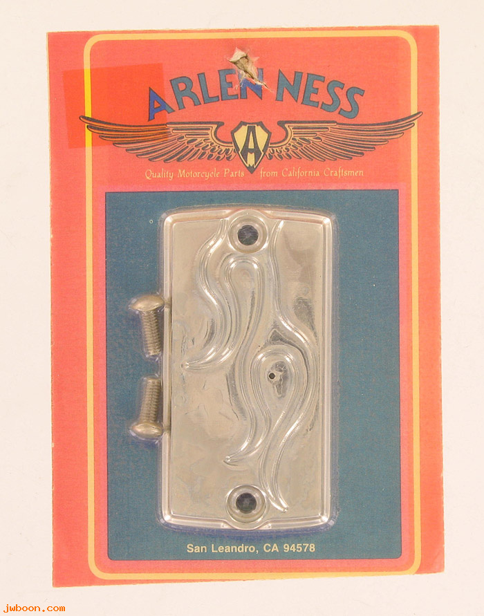 D 03-514 (): Arlen Ness flamed master cylinder cover, front '85-