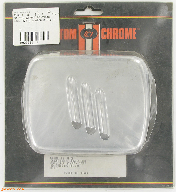 D CC09-848 (): Custom Chrome bullet louvers coil cover 4-speed, in stock