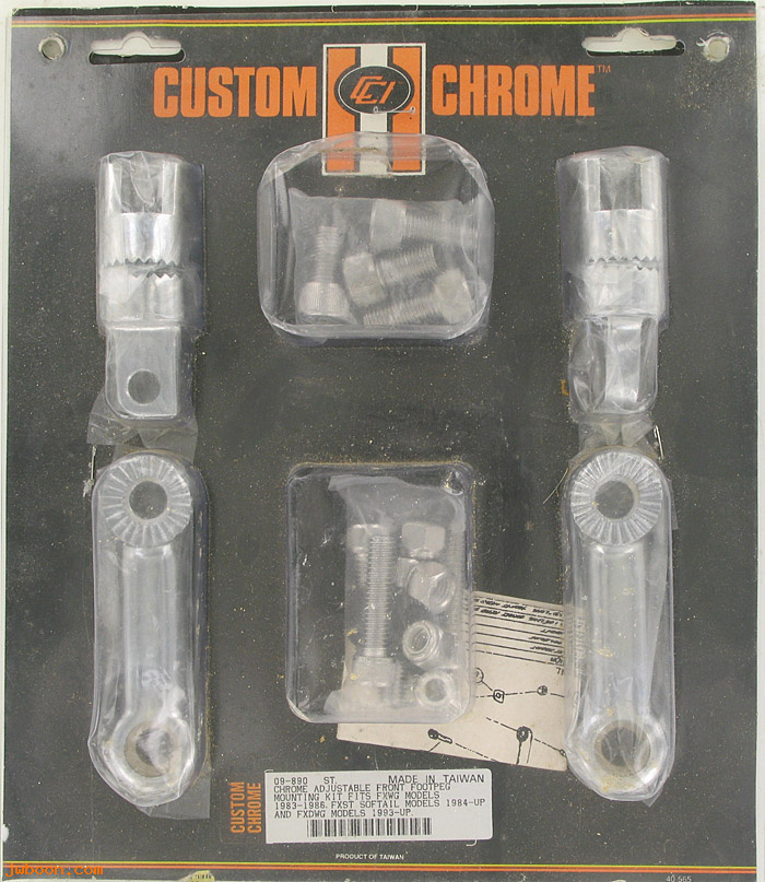 D CC09-890 (): Custom Chrome Adjustable front footpeg mounting kit, in stock