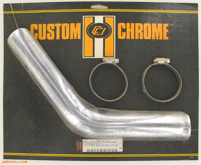 D CC11-781 (): Custom Chrome rear heat shield for 1-3/4" CC pipes FX shovel
