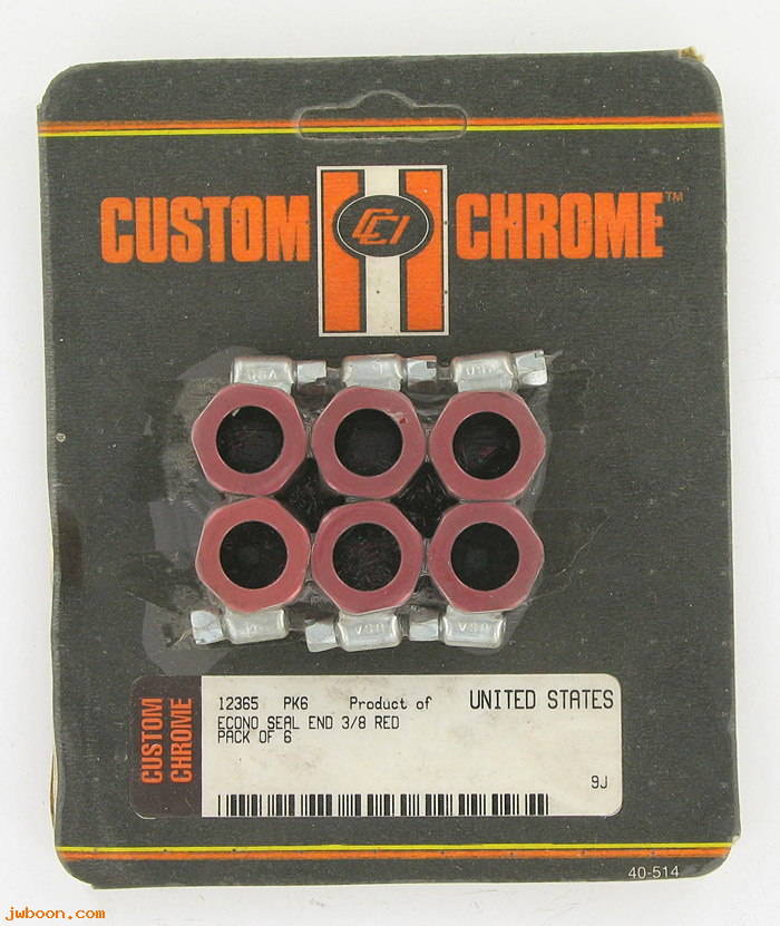D CC12-365 (): Custom Chrome econo seal end - red (6-pack)