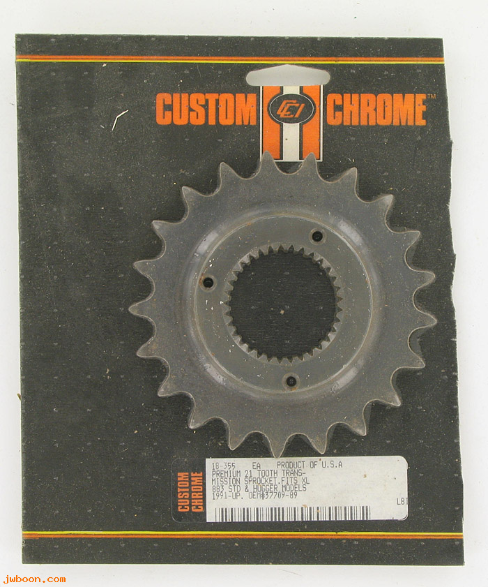 D CC18-355 (37709-89): Custom Chrome 21T transmission sprocket XL '91-