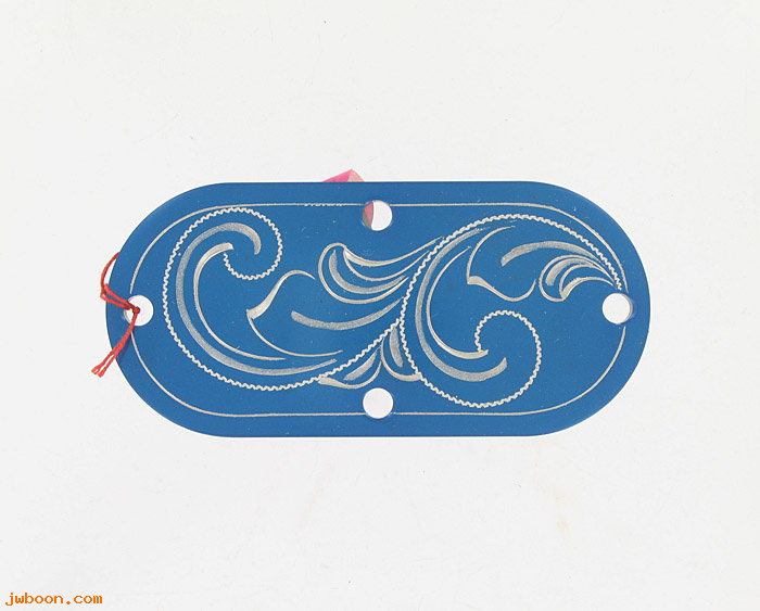 D CC37-033 (): Custom Chrome blue anodized and engraved inspection cover