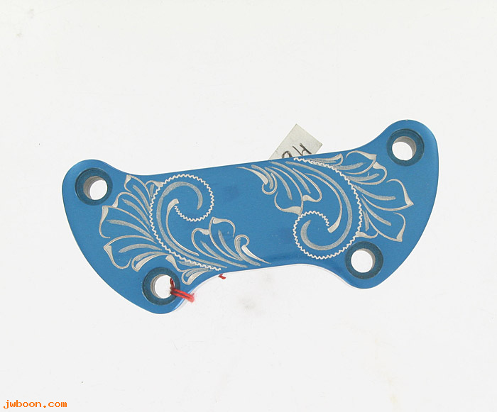 D CC37-094 (): Custom Chrome blue anodized engraved handlebar clamp