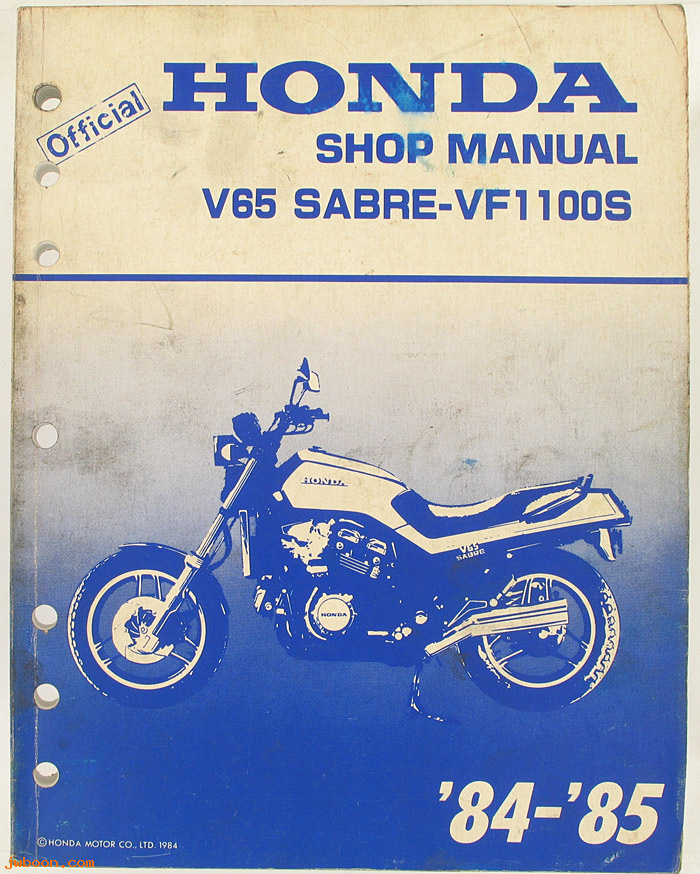 D H91 (): Honda V65 Sabre - VF1100S shop manual, werkplaatsboek '84-'85