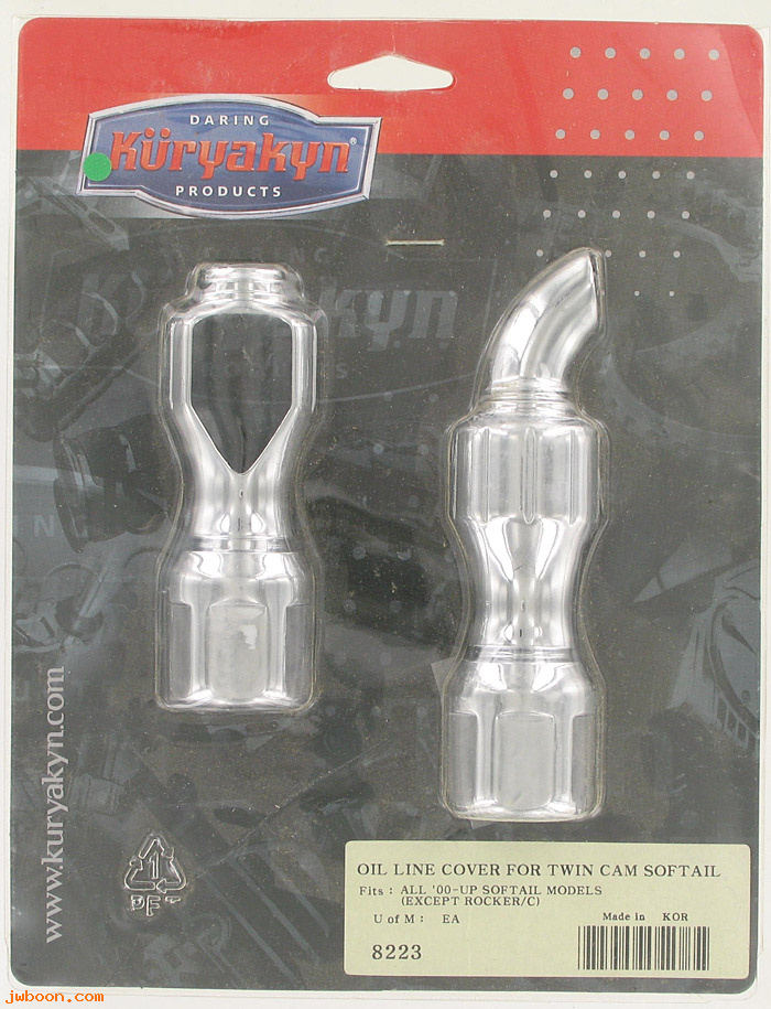 D K8223 (): Kuryakyn oil line covers for Twin Cam Softail
