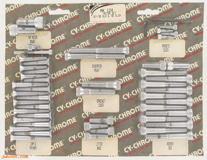 D RF150-0505 (MK124): CY-Chrome Allen head motor hardware kit XLH '67-'70, XLCH '70