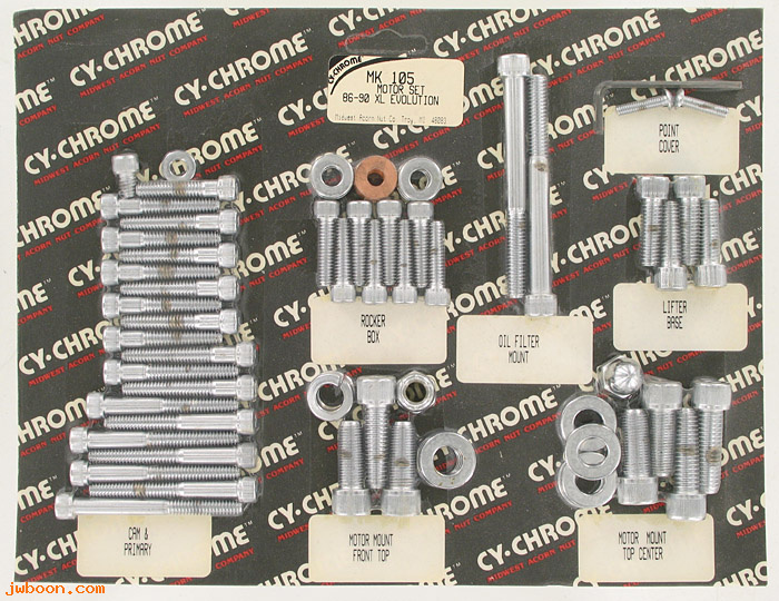 D RF150-0530 (MK105): CY-Chrome Allen head motor hardware kit '86-'90 Sportster