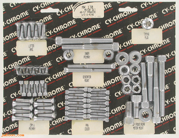 D RF150-0600 (MK170): CY-Chrome Allen head motor hardware kit '48-'57 Panhead